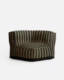 Sofá de exterior CACCINI rinconero 95 x 95 x 80 cm en color natural y verde oscuro (Sahara)