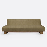 Canapé d’extérieur CORA 4 places en teck naturel et corde synthétique, 240 × 100 × 72 cm, avec tapisserie couleur sable (Sand)