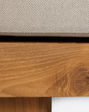Sofá de exterior STRAUSS 4 plazas rinconero derecho de madera de teca reciclada y olefina 304 x 252 x 67 cm en tapizado natura