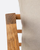 Sofá de exterior STRAUSS 4 plazas rinconero izquierdo de madera de teca reciclada y olefina 304 x 252 x 67 cm en tapizado natu