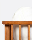 Sofá de exterior TOPRAK 1 plaza de madera de teca y olefina reciclada 84 x 82 x 77 cm en tapizado blanco