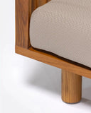 Sofá de exterior TOPRAK 1 plaza de madera de teca y olefina reciclada 84 x 82 x 77 cm en tapizado natural