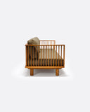 Sofá de exterior TOPRAK 2 plazas en teca natural y olefina, 180 x 82 x 77 cm, con tapizado color arena (Sand)