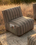 Sofá exterior CACCINI 1 plaza 80 x 95 x 80 cm en color natural y verde oscuro (Sahara)