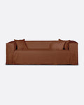 Sofá STROZZI 2/3 plazas con funda de lino 220 x 95 x 65 cm en color terracota