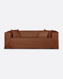 Sofá STROZZI 2/3 plazas con funda de lino 220 x 95 x 65 cm en color terracota