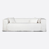Canapé STROZZI 3/4 places avec housse en lin 260 x 95 x 65 cm en couleur blanche
