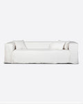 Canapé STROZZI 3/4 places avec housse en lin 260 x 95 x 65 cm en couleur blanche