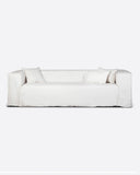 Sofá STROZZI 3/4 plazas con funda de lino 260 x 95 x 65 cm en color blanco