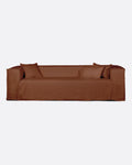Sofá STROZZI 3/4 plazas con funda de lino 260 x 95 x 65 cm en color terracota