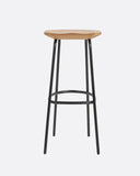 Taburete alto SEMUT de madera reciclada y hierro 38 x 38 x 79 cm
