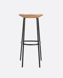 Taburete alto SEMUT de madera reciclada y hierro 38 x 38 x 79 cm