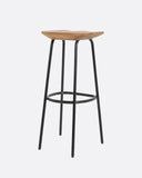 Taburete alto SEMUT de madera reciclada y hierro 38 x 38 x 79 cm