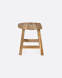 Taburete KING de madera de teca reciclada 44 x 38 x 45 cm en color natural