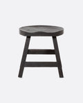 Taburete KING de madera de teca reciclada 44 x 38 x 45 cm en color negro