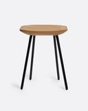 Taburete SEMUT de madera de teca reciclada y hierro 38 x 38 x 47 cm en color natural