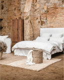 Topper for chaise longue in natural linen 160 x 97cm