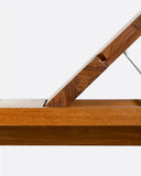 Tumbona de exterior TOPRAK de madera de teca 200 x 70 x 25 cm con colchón natural