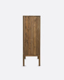 Vitrina EROSI de madera de teca reciclada 110 x 45 x 130 cm en color natural