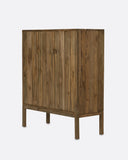 Vitrina EROSI de madera de teca reciclada 110 x 45 x 130 cm en color natural