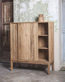 Vitrina EROSI de madera de teca reciclada 110 x 45 x 130 cm en color natural
