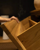Zapatero EROSI de madera de teca 90 x 35 x 116 cm